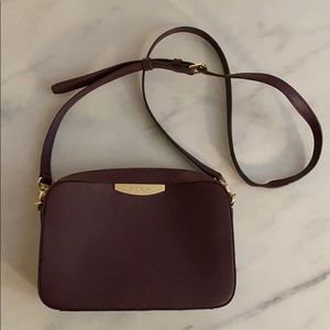 Henri Bendel maroon leather crossbody